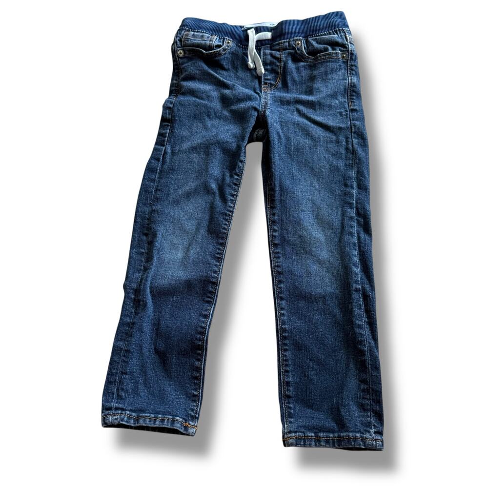 Old Navy Boys Jeans Size XS 5 Karate Slim Ribbed Knit Waist Built In Flex Max